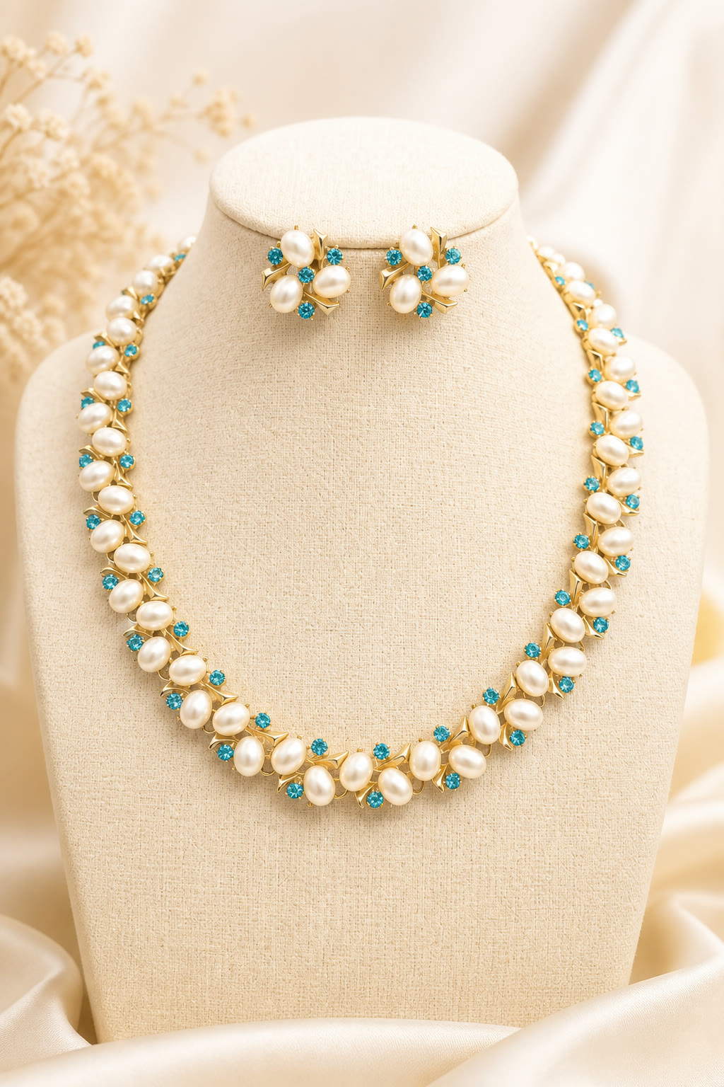 Pearl & Turquoise Collar Set