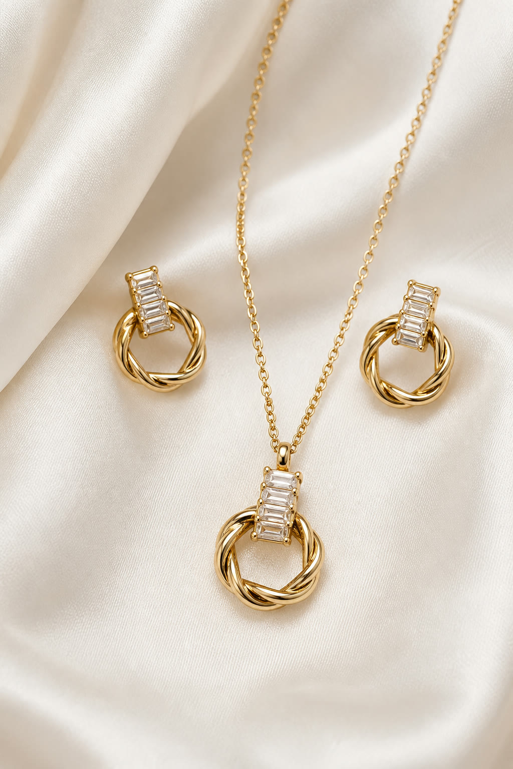 Twisted Hoop Crystal Set